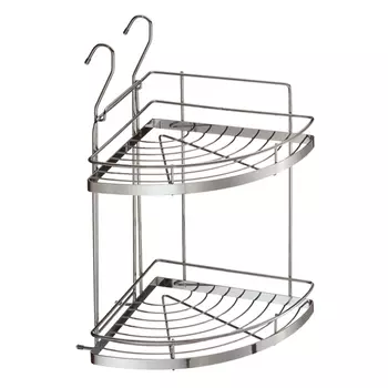 полка угловая для рейлинга 2-х ярусная 240х240х445мм хром