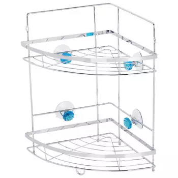 полка угловая 2-ярусная РЫЖИЙ КОТ Бриллиант металл хром/синий