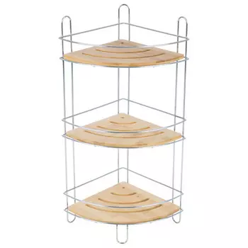 полка угловая 3-ярусная РЫЖИЙ КОТ Bamboo бамбук хром