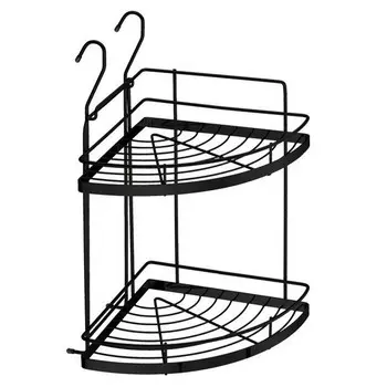 полка угловая для рейлинга 2-х ярусная малая черный матовый