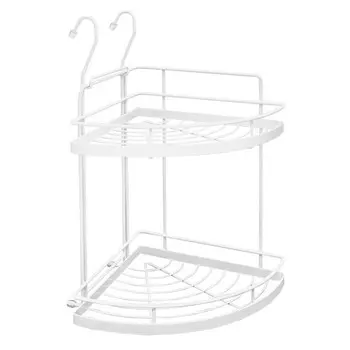 полка угловая для рейлинга 2-х ярусная малая белый матовый