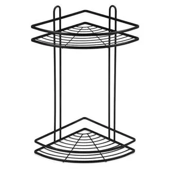 полка угловая для ванной Clio 2-х уровневая 20х20х40см черная