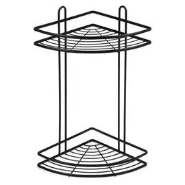 полка угловая для ванной Clio 2-х уровневая 20х20х40см черная