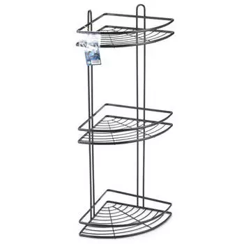 полка угловая для ванной Clio 3-х уровневая 20х20х60см черная