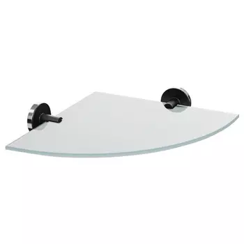 полка угловая FORA Lord черный стекло