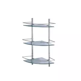 полка угловая WASSER KRAFT тройная с ограничителем стекло