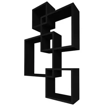 полки комплект QWERTY Токио 300x300x100 мм черный МДФ
