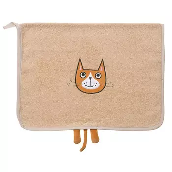 полотенце махр. NAT Муся/Тиша 30х60см бежевое в ассортименте (разные рисунки), арт.80352