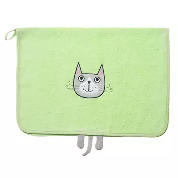 полотенце махр. NAT Муся/Тиша 30х60см салатовое в ассортименте (разные рисунки), арт.80358