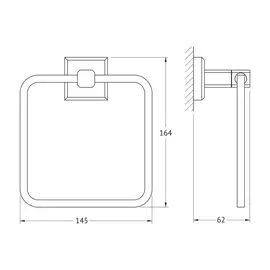 полотенцедержатель ARTWELLE Hagel прямоугольный хром