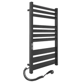 полотенцесушитель электрический INDIGO Titan 90х50см 305Вт черный провод слева