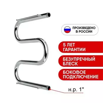 полотенцесушитель водяной INDIGO M-образный 600х400мм с полкой хром