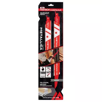 полотно для сабельной пилы по дереву с гвоздями METALLICA Ultra S1210VF 300мм 2шт