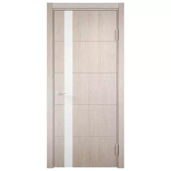 полотно дверное CASAPORTE Турин 03 ПО 700мм экошпон Дуб бежевый вералинга стекло лакобель белый