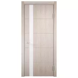 полотно дверное CASAPORTE Турин 03 ПО 700мм экошпон Дуб бежевый вералинга стекло лакобель белый