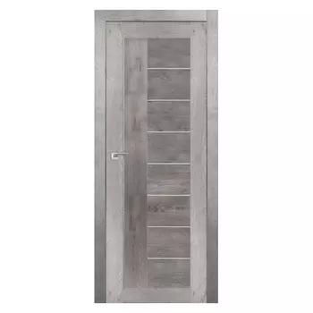 полотно дверное Дифорд МЛ-17 Замша серая стекло сатинато 200х80см ПВХ