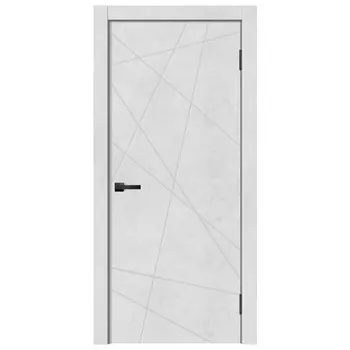 полотно дверное ДВЕРИ ГУД Geometry-1 Бетон снежный глухое 200х70см ПВХ