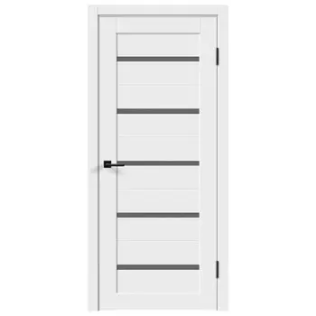 полотно дверное VELLDORIS Duplex Эмалит белый стекло Мателюкс графит 200х90см ПВХ