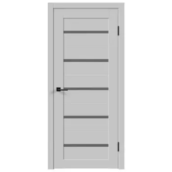 полотно дверное VELLDORIS Duplex Эмалит серый стекло Мателюкс графит 200х90см ПВХ