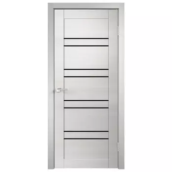 полотно дверное Веллдорис Линеа 8 дуб белый стекло 200х70см экошпон