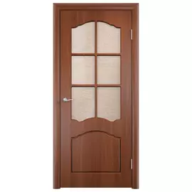 полотно дверное VERDA Лидия ПО 700мм ПВХ итальянский орех тонированное стекло
