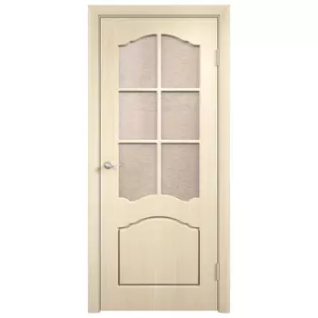 полотно дверное VERDA Лидия ПО 800мм ПВХ беленый дуб стекло бали бесцветное