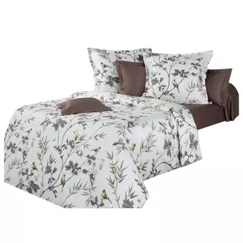 постельное белье 1,5сп BALIMENA Birds White мако-сатин 2 нав.50х70см, арт.МС 1,5 Birds White