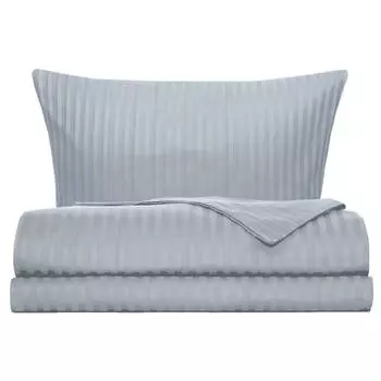 постельное белье 2сп COTTONIKA сатин-страйп 2 нав.50х70см серое, арт.2,0сп5х7стр.сер