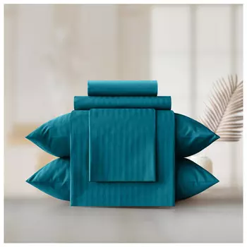 постельное белье дуэт VEROSSA Stripe сатин-страйп 4 нав.50x70см и 70x70см изумрудное, арт.744106