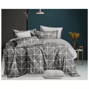 постельное белье евро COTTONIKA Basic ранфорс 2 нав.50х70см, арт.BasicЕвро 7005