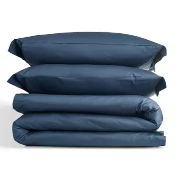 постельное белье евро PICASSA Basic Collection сатин 2 нав.50х70см индиго, арт.BasicЕвроинд