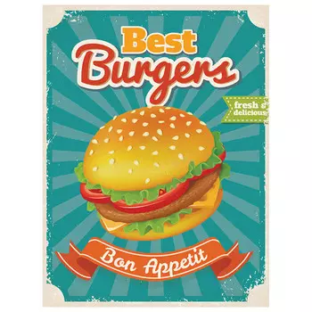 постер ГАМБУРГЕР декопанно 300х400мм