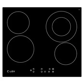 поверхность электрическая LEX EVH 641 BL 4конф.стеклокер.черн.