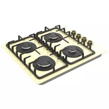 поверхность газ на стекле DARINA 1T18 BGС341 12Bg 4 конфорки чугун бежевый