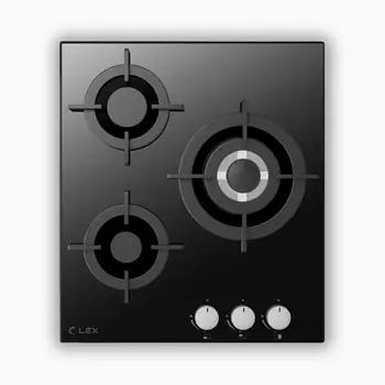 поверхность газ на стекле LEX GVG 430 BL 3конф.чугун черн.
