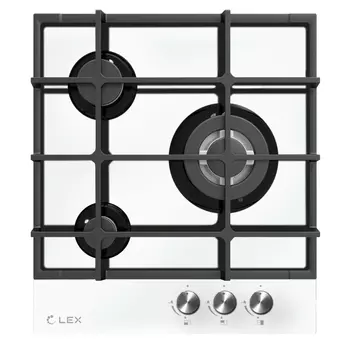 поверхность газовая LEX GVG 431 WH 45см 3конф.чугун бел.