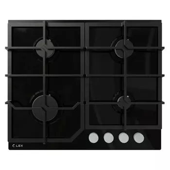 поверхность газ на стекле LEX GVG 642 BL 4конф.чугун черн.