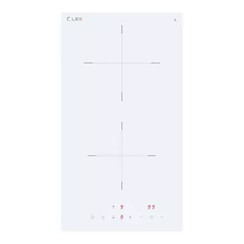 поверхность индукционная LEX EVI 320A WH 30см 2 конфорки белый