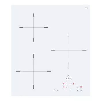 поверхность индукционная LEX EVI 430A WH 45см 3 конфорки белый