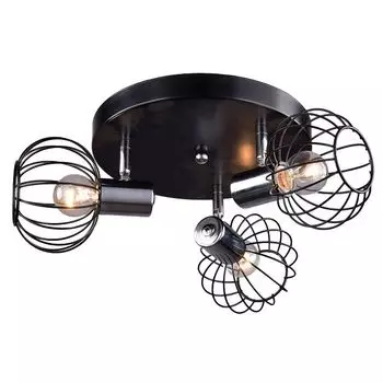 поворотный светильник РОССвет РС21072 BK+CR/3C 3 х E14 x 60 Вт, черный