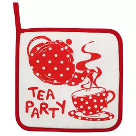 прихватка кухонная Чай 18х18см красная, арт.218-чай красная