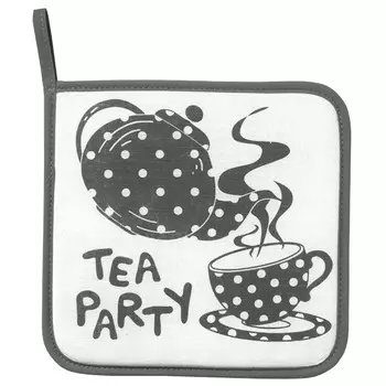 прихватка кухонная Чай 18х18см серая, арт.218-чай серая