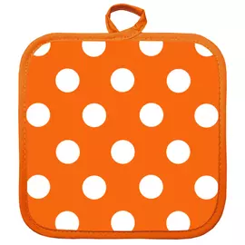 прихватка кухонная Горох 18х18см оранжевая