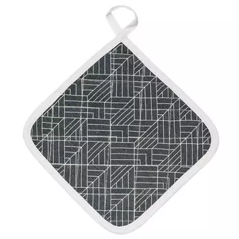 прихватка кухонная Nat Графика 20х20см черная, арт.78041