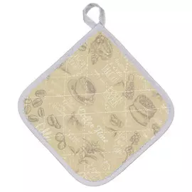 прихватка кухонная Nat Кофейное настроение 20х20см бежевая, арт.78027