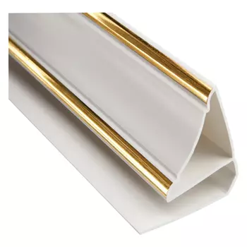 профиль для панелей ПВХ плинтус потолочный 3м белый золото