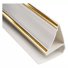 профиль для панелей ПВХ плинтус потолочный 3м белый золото