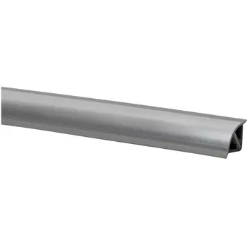 профиль ПВХ SALAG LP2 серебро 0U 3000х14х14мм выпуклый с мягким краем двухсоставной