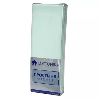 простыня на резинке PiCassa 140х200см сатин зеленая, арт.рез 140 зел