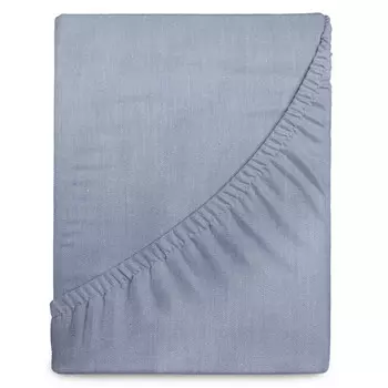 простыня на резинке VEROSSA Melange 140х200см диагональ синяя, арт.776155